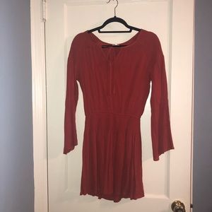 Burnt orange Bell Sleeve Dress